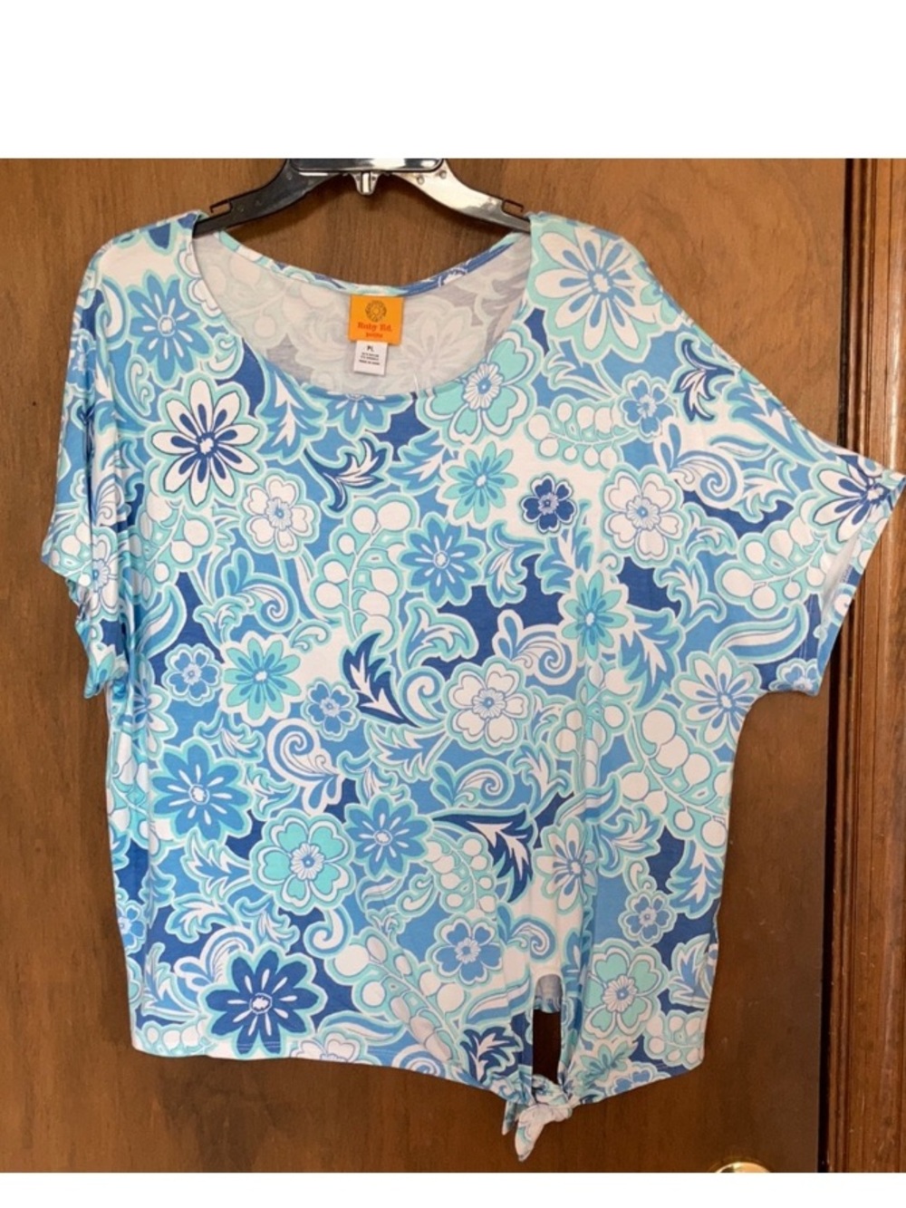 Ruby Rd top floral print with stretch petite shirt boho casual  LP